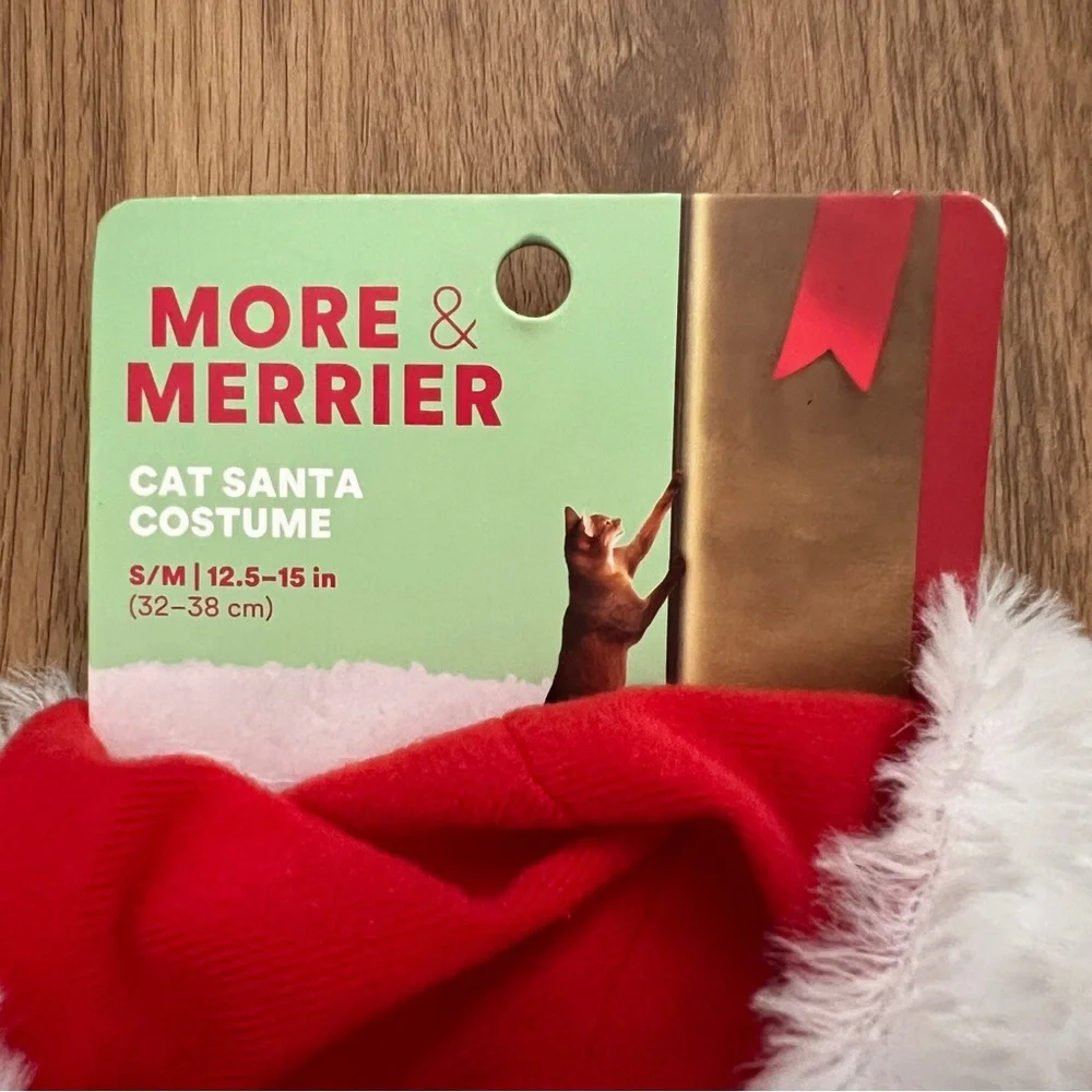 NWT More & Merrier Cat Santa Costume for Small/Medium Cats